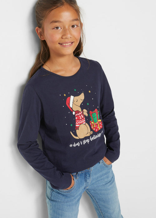 Majica s dugim rukavima s božićnim motivom za djevojčice (2 komada)