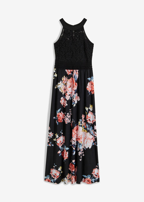 Ljetna maksi haljina s cvjetnim uzorkom i čipkom