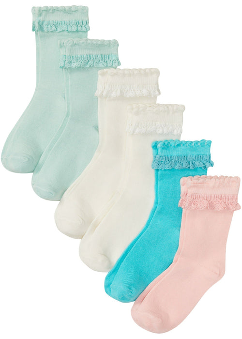 Srednje visoke čarape s naborima i organskim pamukom (6 pari)