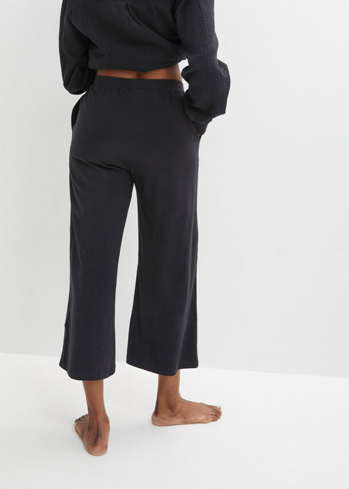 Culotte hlače pidžame s džepovima u šavu od organskog pamuka
