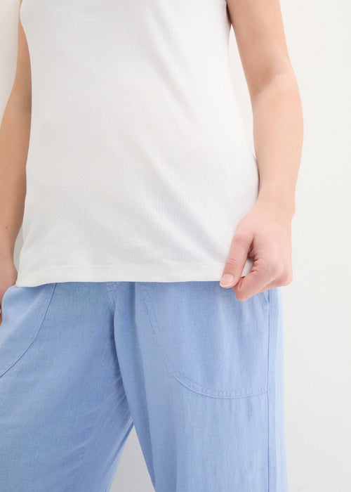 Rebrasta majica bez rukava za trudnice od organskog pamuka (2 komada)