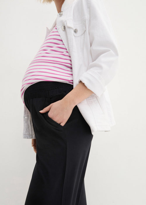 Culotte hlače za trudnice s gustim naborima strukom