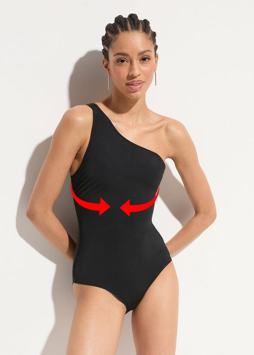 Jednodijelni kupaći kostim za oblikovanje tijela sa srednjom snagom stezanja od recikliranog poliamida