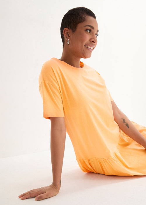 Kratki haljina T-shirt kroja s volanima od organskog pamuka