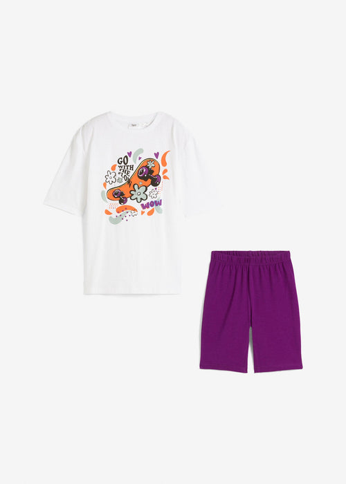 T-shirt majica i kratke tajice od organskog pamuka za djevojčice