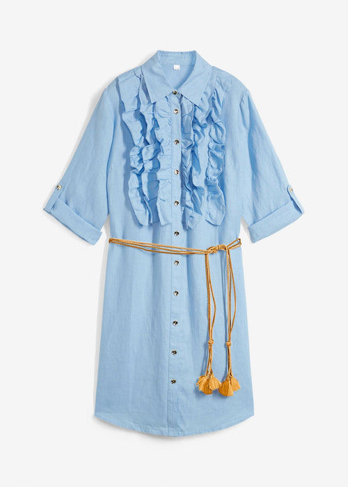 Haljina u stilu košulje od lana (2 komada)