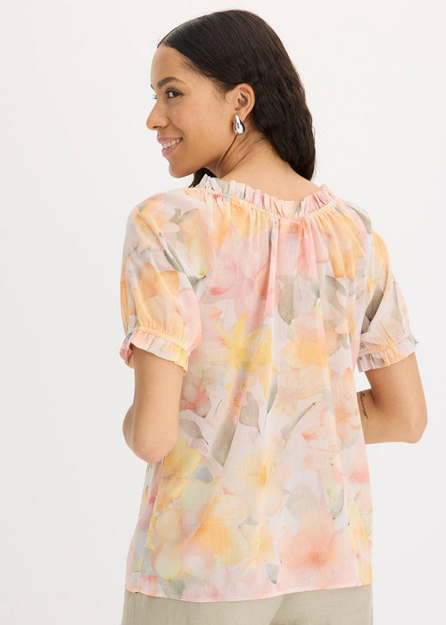 Bluza od šifona sa širokim izrezom