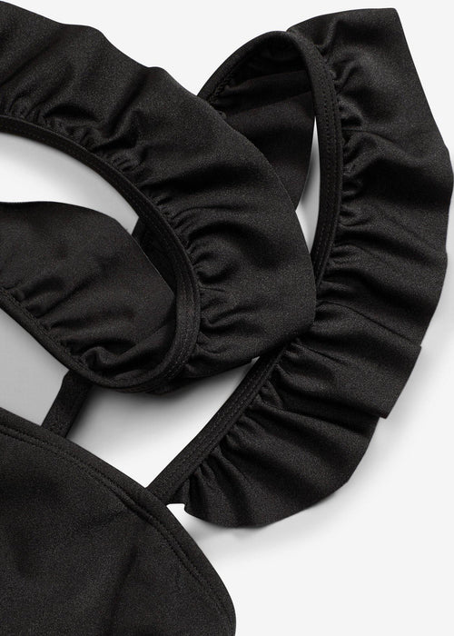Dvodijelni bikini kupaći kostim s bralette grudnjakom i jednom naramenicom s laganim sjajem