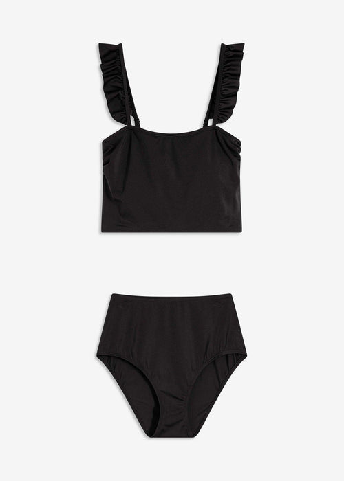 Dvodijelni bikini kupaći kostim s bralette grudnjakom i jednom naramenicom s laganim sjajem