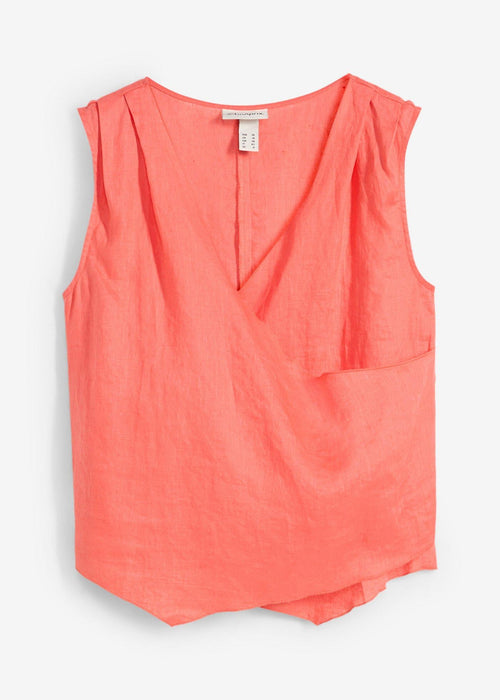 Bluza bez rukava na preklop od lana