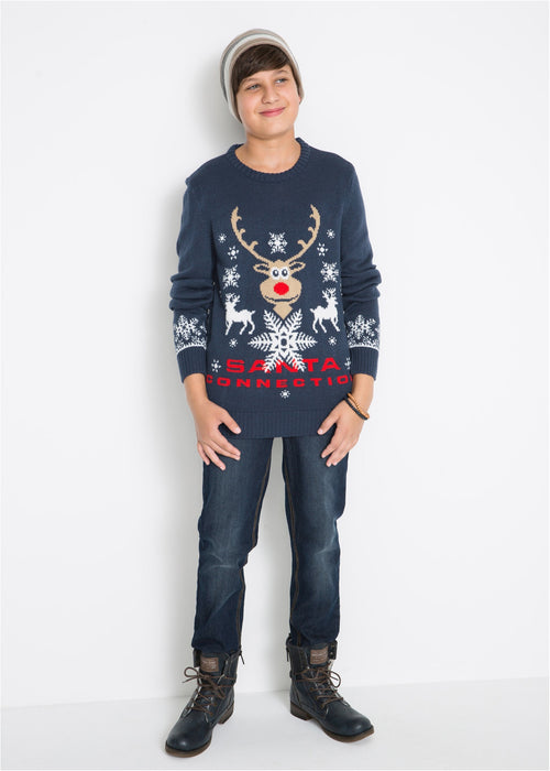 Pleteni pulover s božićnim motivom za dječake