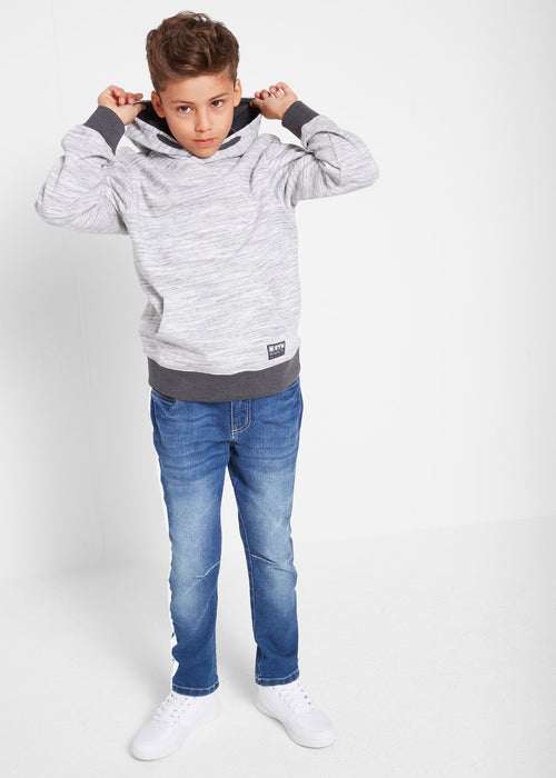 Ležerno sportska majica s kapuljačom od melanž materijala za dječake