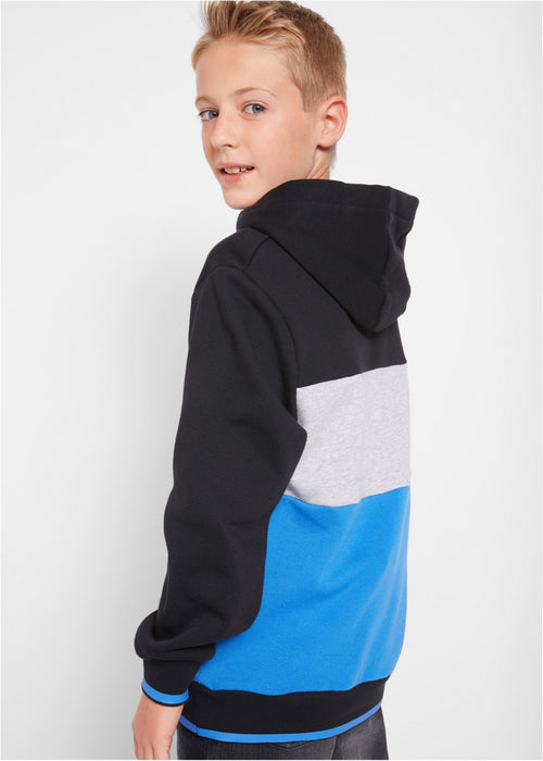Ležerno sportska majica s kapuljačom kontrastnih boja za dječake