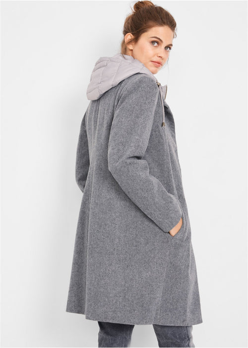 Zimski kratki kaput s vunom slojevitog izgleda