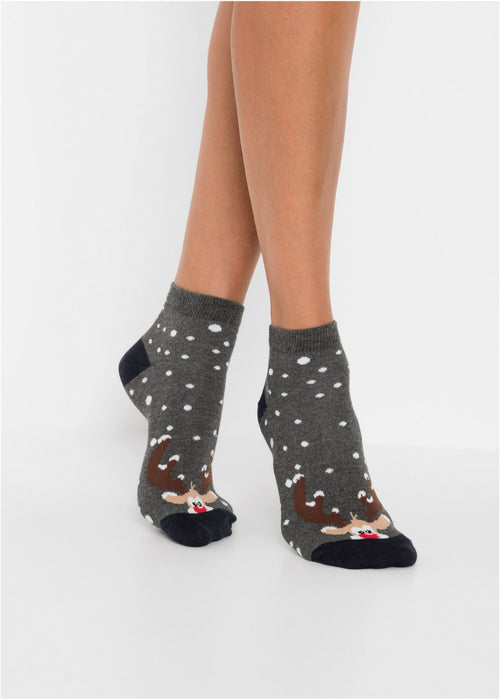 Kratke čarape s božićnim motivom od organskog pamuka (6 pari)