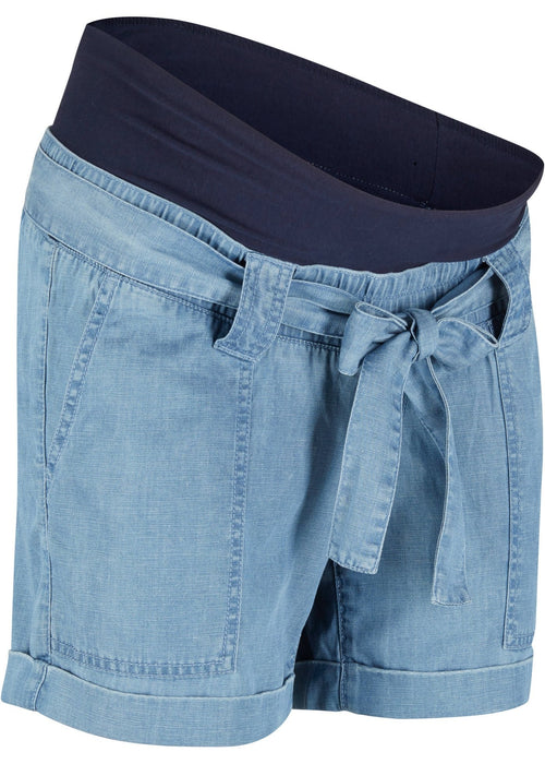 Kratke hlače za trudnice od platna u izgledu trapera