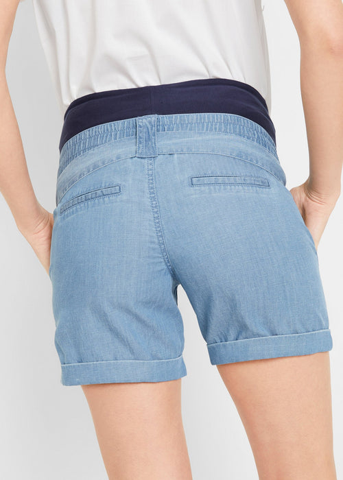 Kratke hlače za trudnice od platna u izgledu trapera