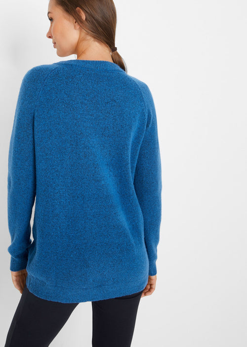 Pleteni pulover s V izrezom oversize kroja