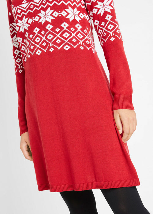 Proširena pletena haljina s norveškim uzorkom