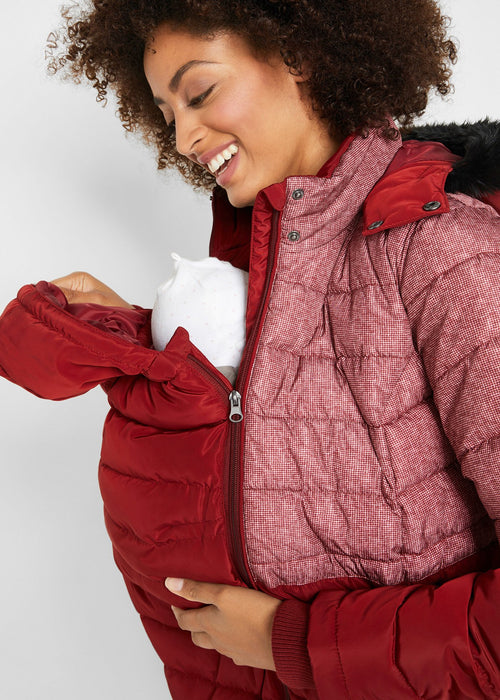 Duga jakna za trudnice i za nošenje bebe s uzorkom