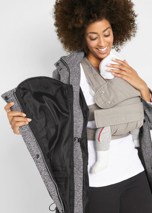 Kratki kaput za trudnice i za nošenje bebe u izgledu vune