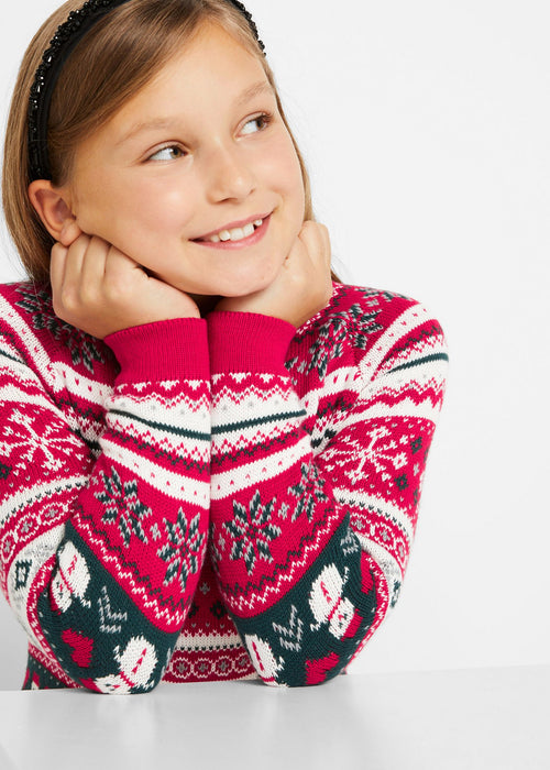 Pletena haljina za djevojčice s božićnim motivom