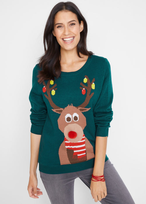 Damski božićni pulover sa sjevernim jelenom