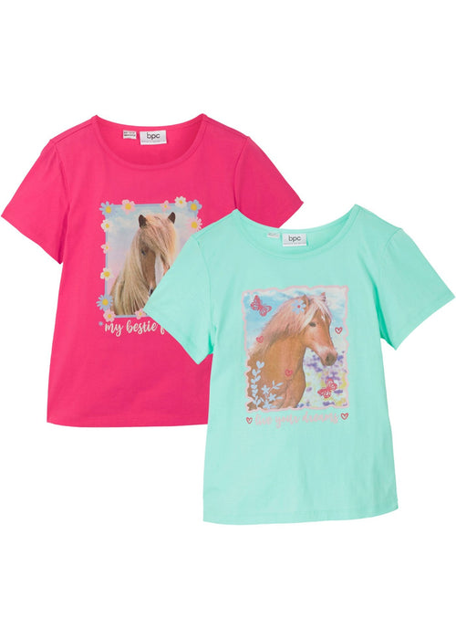T-shirt od organskog pamuka za djevojčice (2 komada)