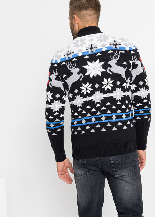 Norveški pulover s visokim ovratnikom s patentnim zatvaračem