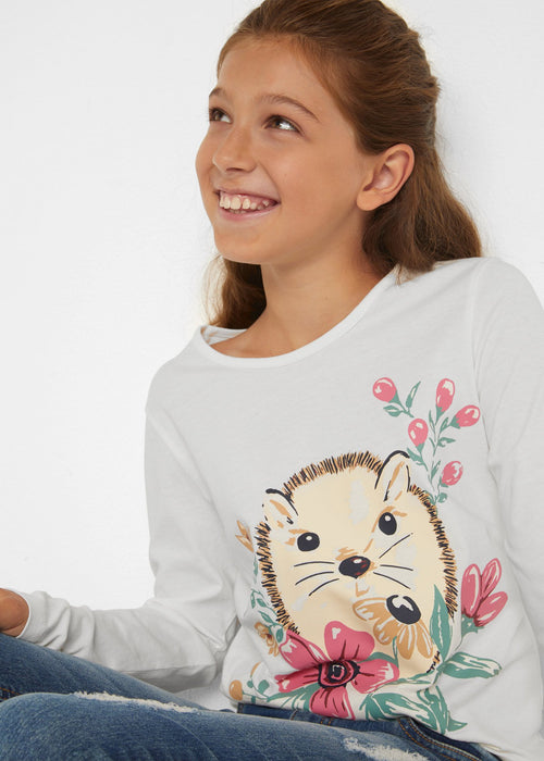 Majica s dugim rukavima od organskog pamuka za djevojčice (2 komada)