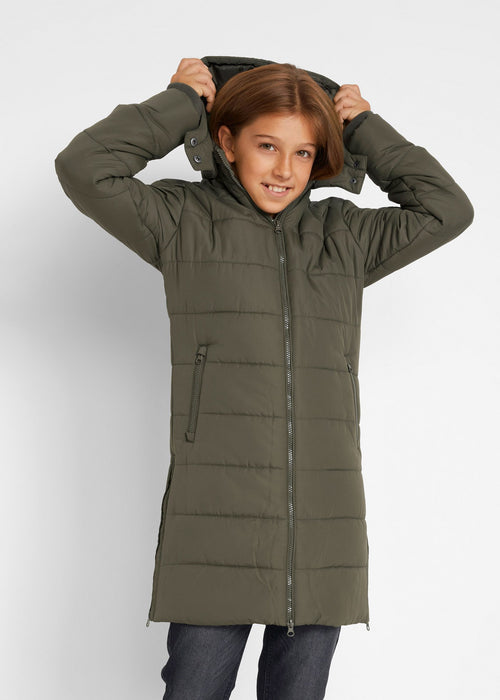 Prošiveni kaput s odvojivom kapuljačom za djevojčice