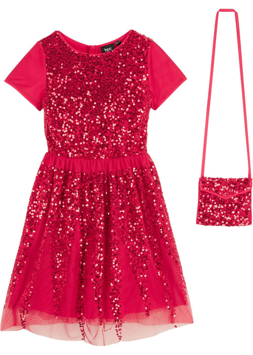 Svečana haljina sa šljokicama i torbica za djevojčice