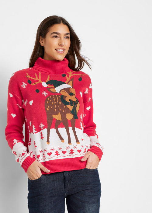 Božićni pulover s dolčevita ovratnikom