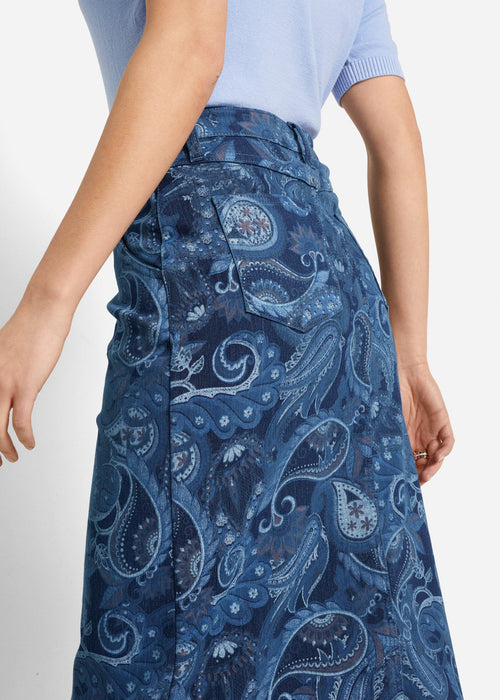 Suknja od trapera s paisley uzorkom posvuda u patchwork stilu