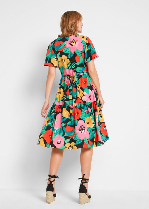 Midi haljina A kroja s cvjetnim uzorkom