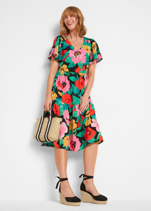 Midi haljina A kroja s cvjetnim uzorkom
