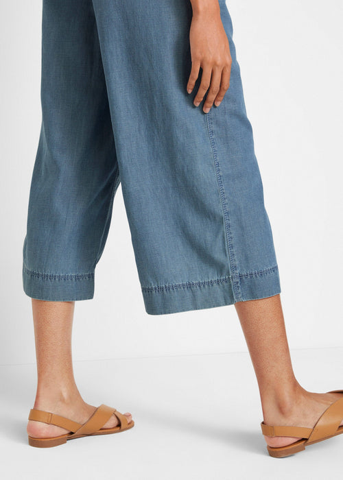Široke culotte hlače sa širokim udobnim strukom od laganog kepera