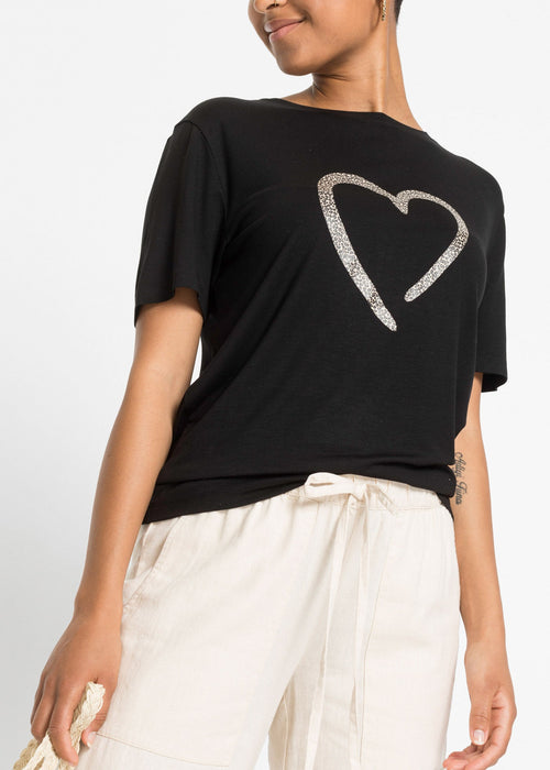 T-shirt majica s srcem s leopard uzorkom