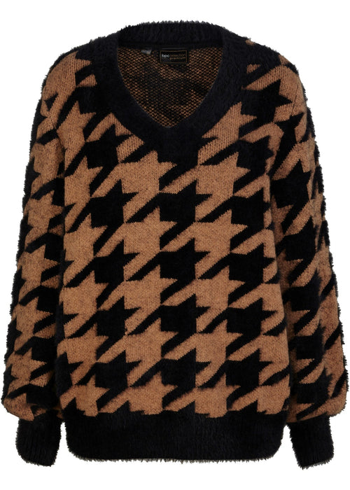 Pulover sa žakard uzorkom s udjelom vune