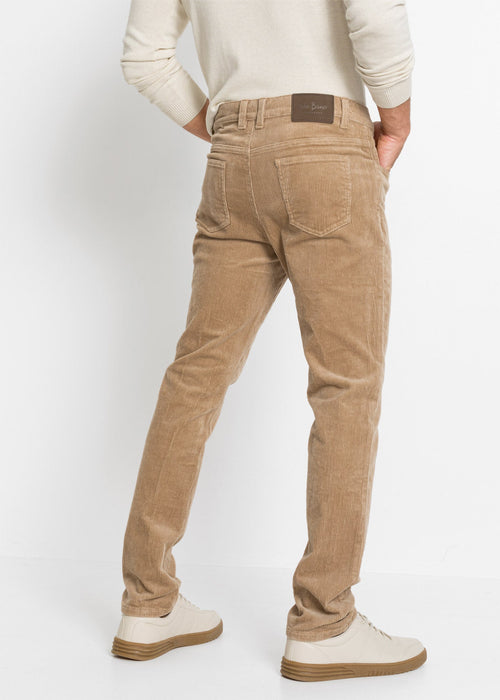Klasične stretch hlače od samta s uskim rubom