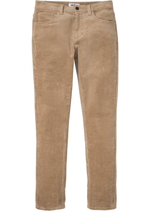 Klasične stretch hlače od samta s uskim rubom
