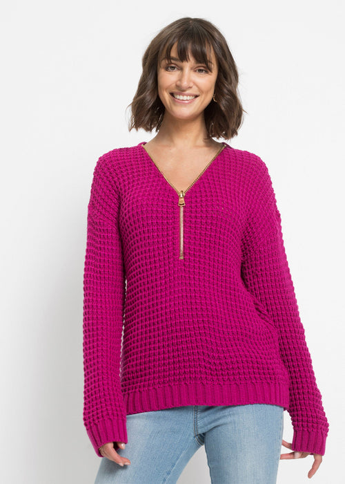 Pleteni pulover s patentnim zatvaračem
