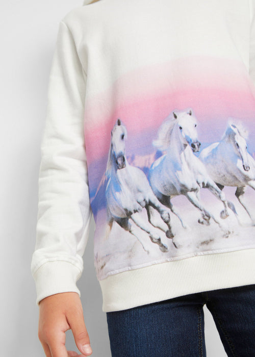 Majica od trikoa s kapuljačom s motivom konja za djevojčice