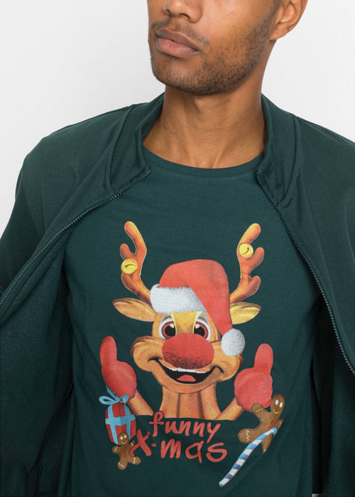 Muška majica s dugim rukavima i božićnim motivom
