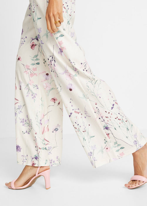 Plisirane hlače s cvjetnim uzorkom