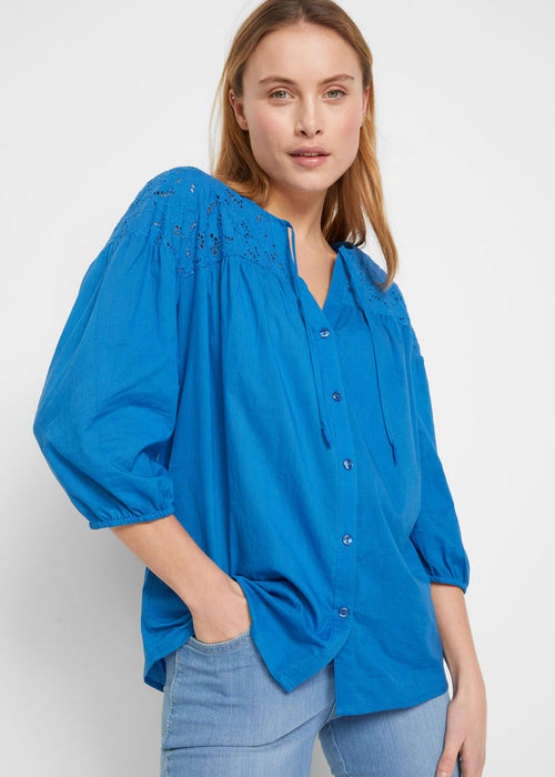 Bluza s 3/4 rukavima i rupičastim vezom