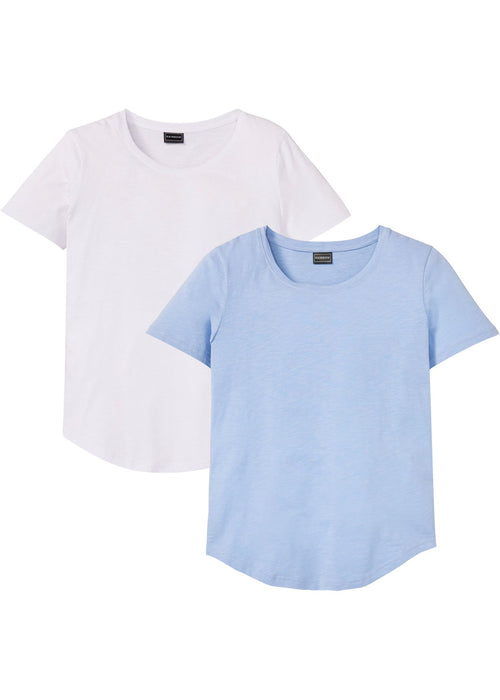 T-shirt majica od strukturirane pređe uskog kroja (2 komada)