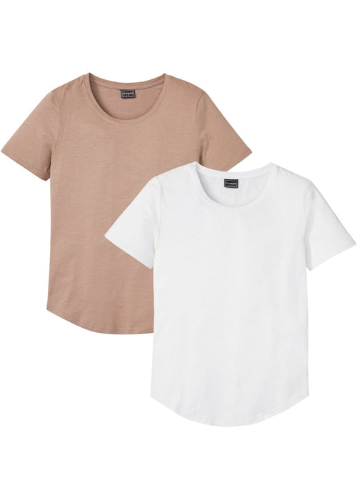 T-shirt majica od strukturirane pređe uskog kroja (2 komada)