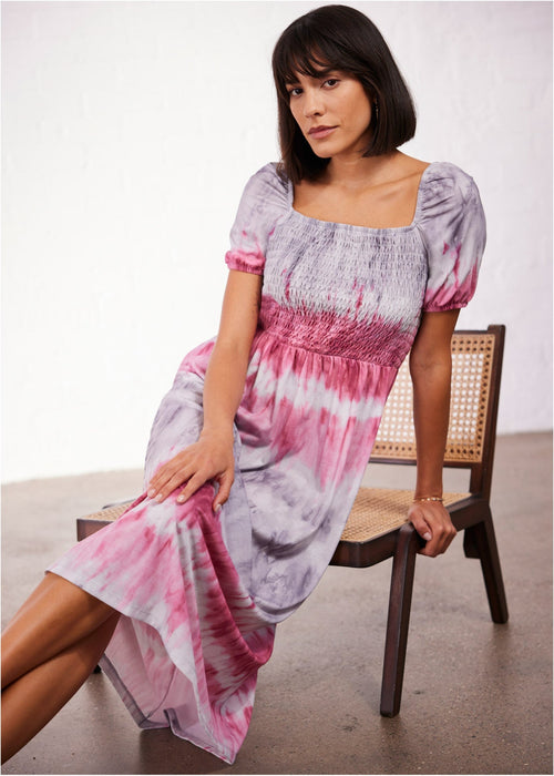 Midi haljina s batik uzorkom