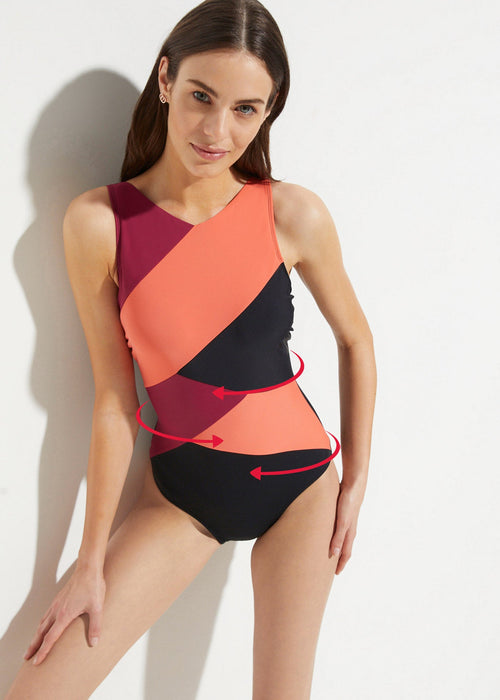 Jednodijelni kupaći kostim za oblikovanje tijela od recikliranog poliamida sa srednjim stezanjem